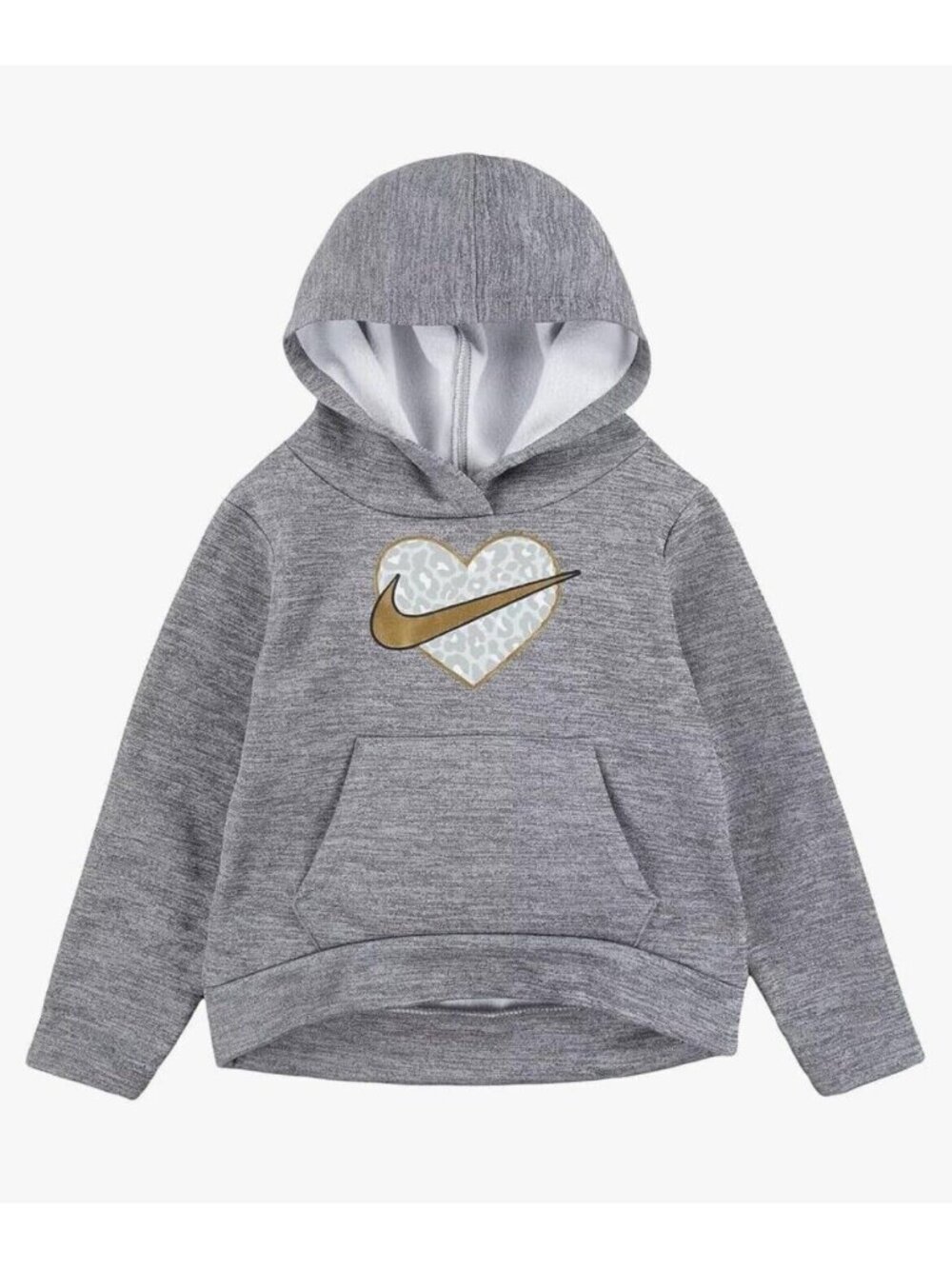 NIKE Girls Leopard Heart Pullover Hoodie Sweatshirt Fleece Fall Soccer 4 XS Cute